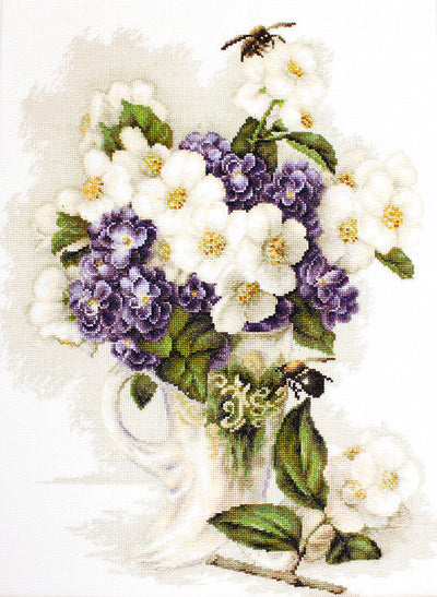 Set de Brodat Goblen Luca-S - Vaza cu flori de iasomie, G512