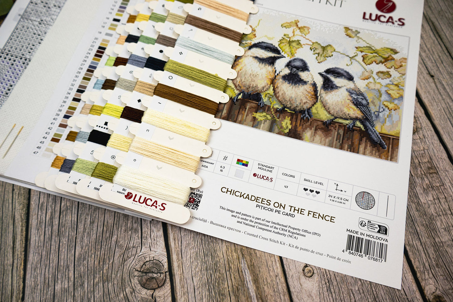 Cross Stitch Kit Luca-S - Chickadees On The Fence , BU5066