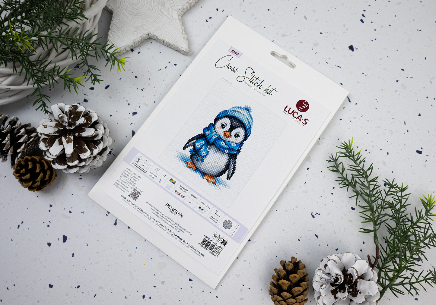 Set de brodat în cruciuliță Luca-S - Pinguin, B1417