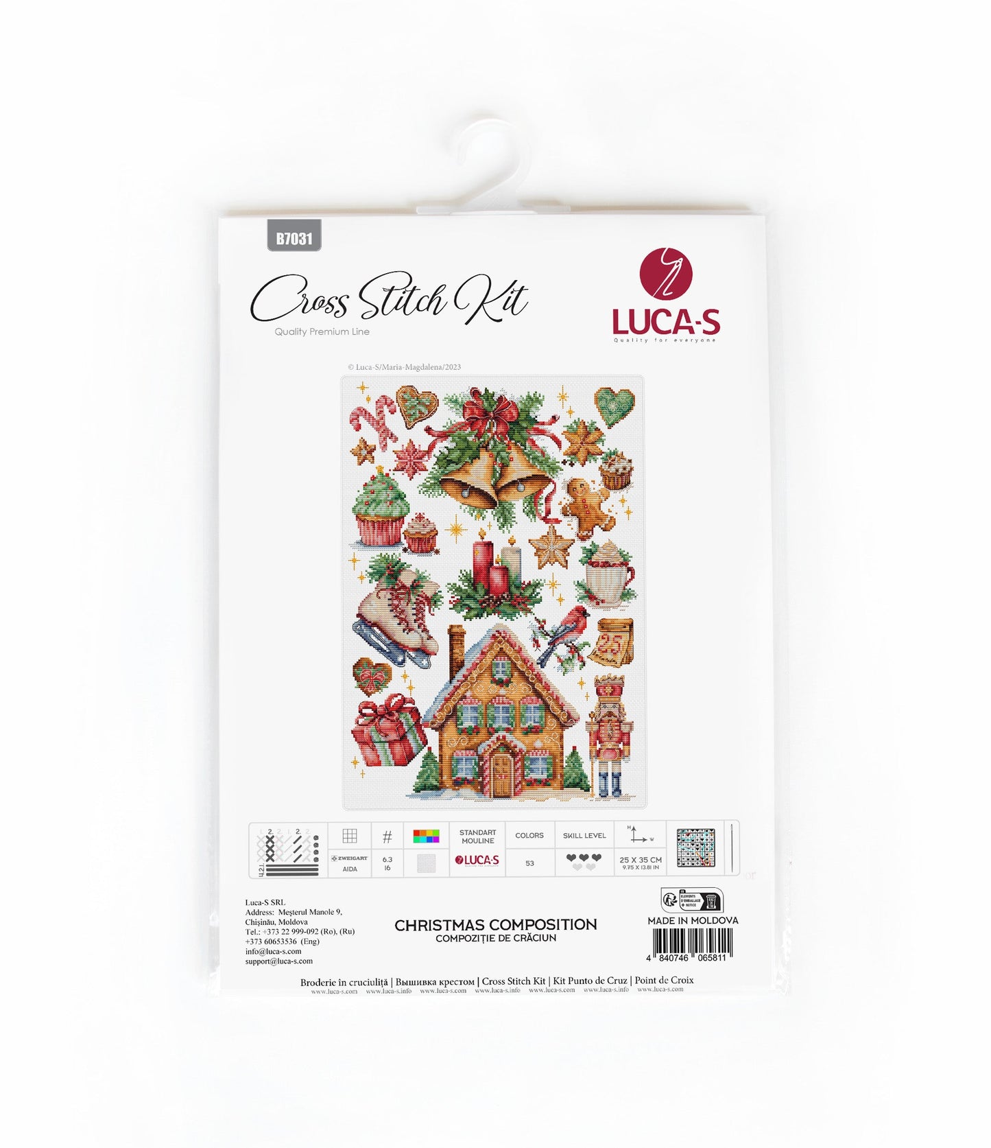 Set de brodat în cruciuliță Luca-S - Compoziție de Crăciun, B7031