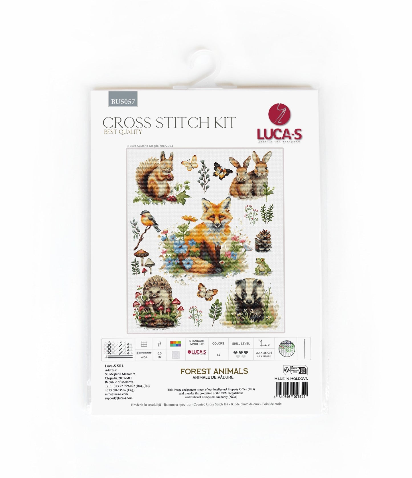 Set de brodat în cruciuliță Luca-S - Animale de Pădure, BU5057