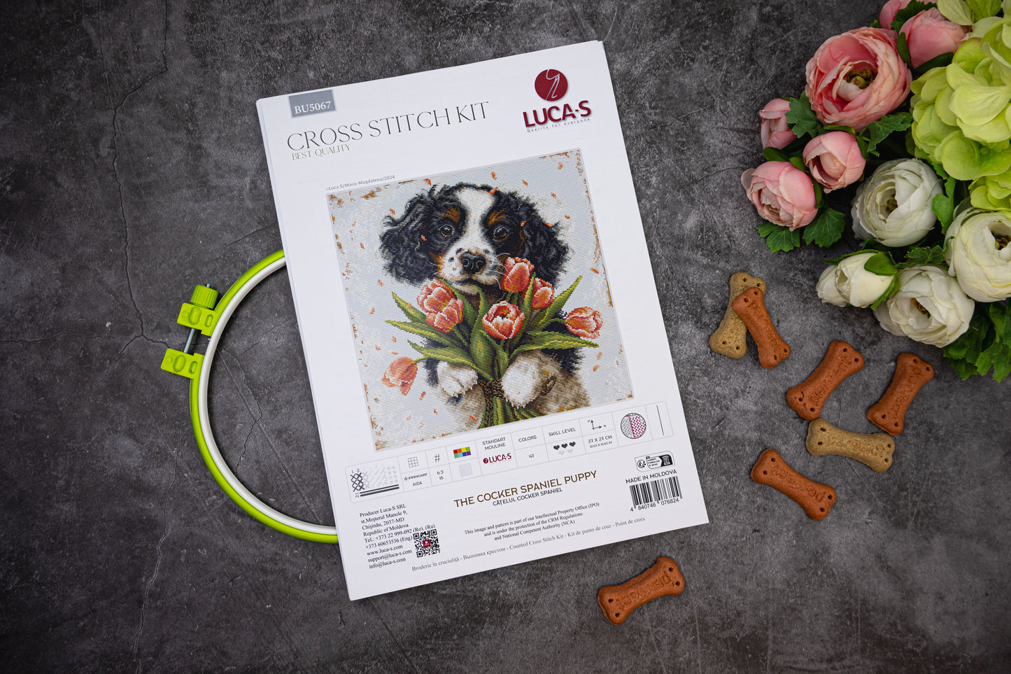 Set de brodat în cruciuliță Luca-S - Cățelul Cocker Spaniel, BU5067