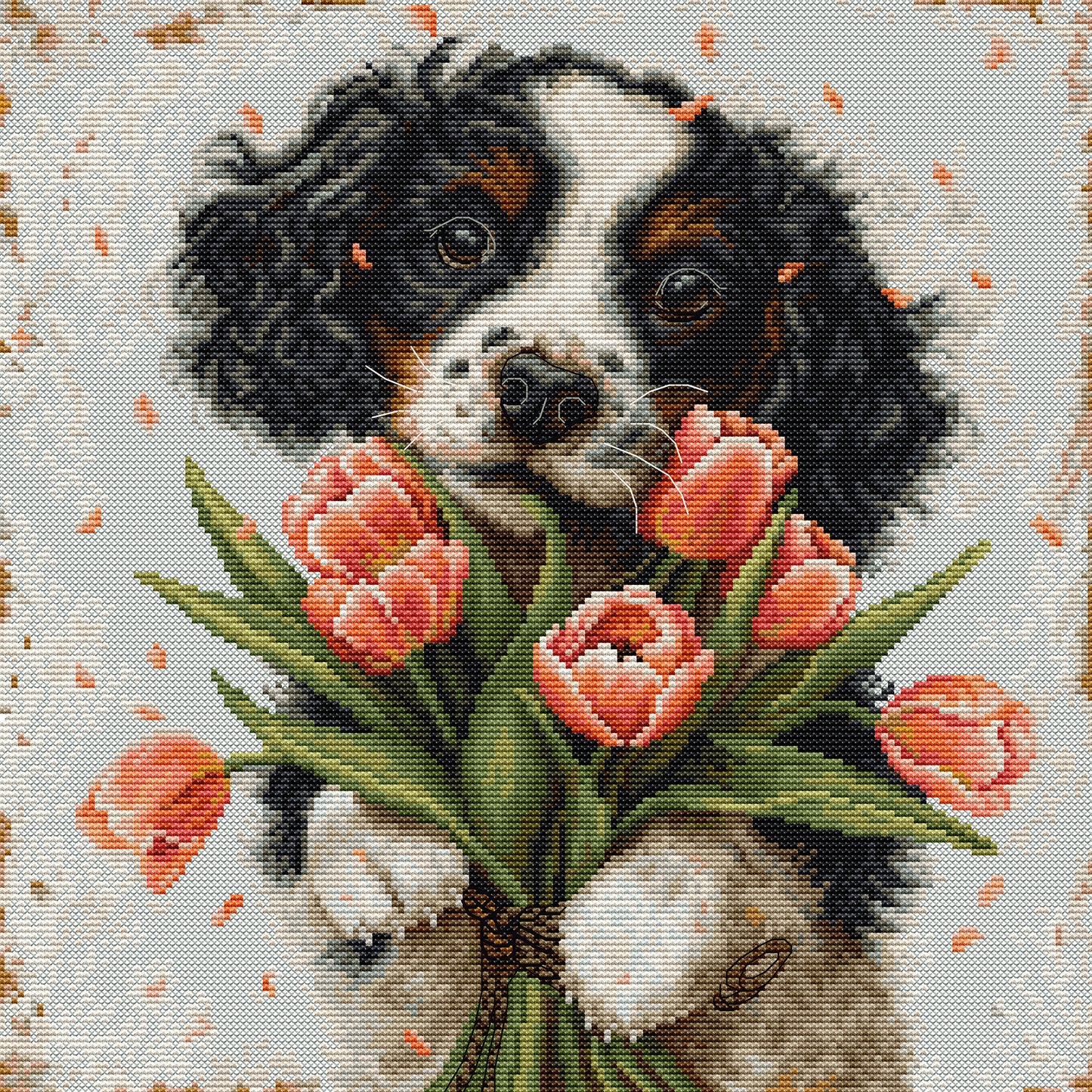 Set de brodat în cruciuliță Luca-S - Cățelul Cocker Spaniel, BU5067