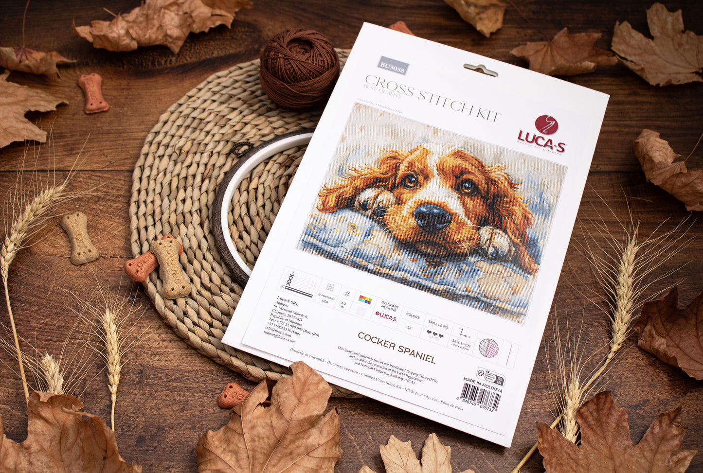 Set de brodat în cruciuliță Luca-S - Cocker Spaniel, BU5058