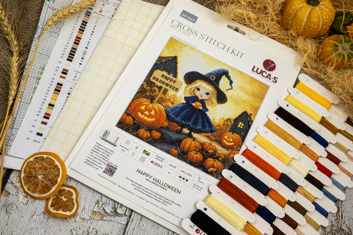 Set de brodat în cruciuliță Luca-S - Halloween Fericit, BU5069