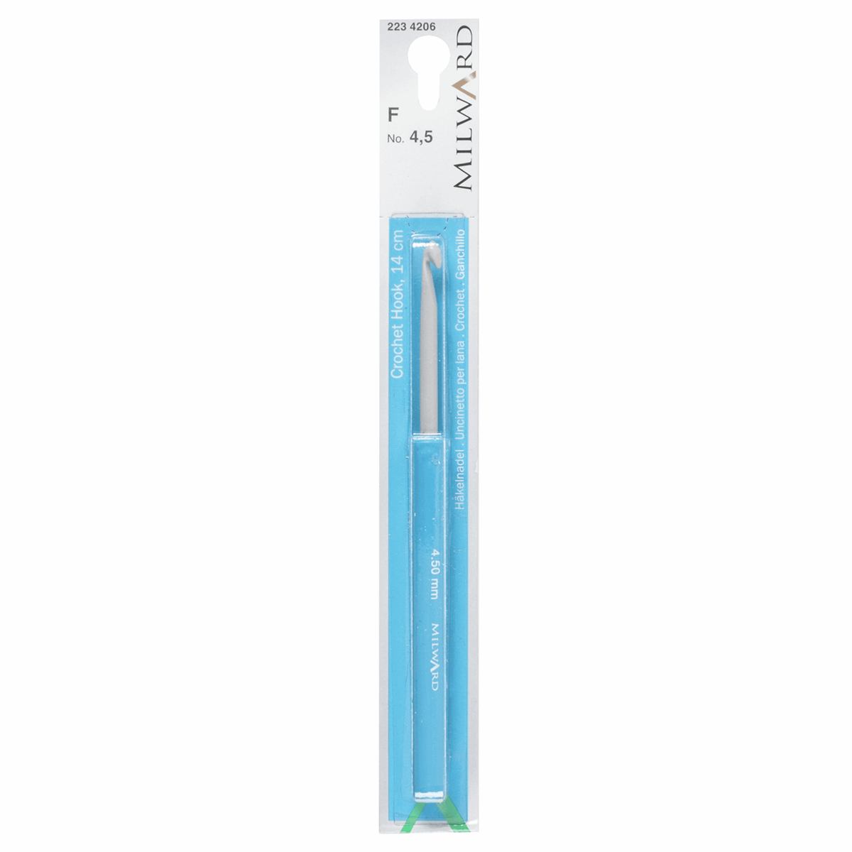 Cârlig de croșetat cu mâner din plastic: 14cm x 4.50mm - Milward