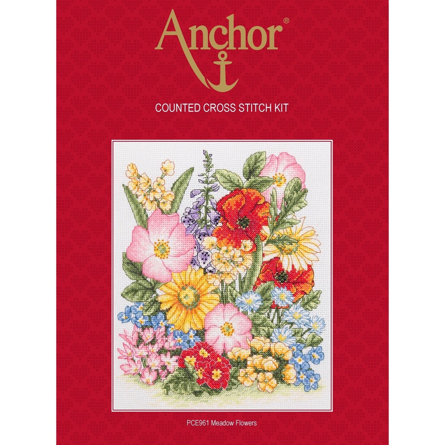 Set de brodat în cruciuliță Anchor  - Flori de pajiște