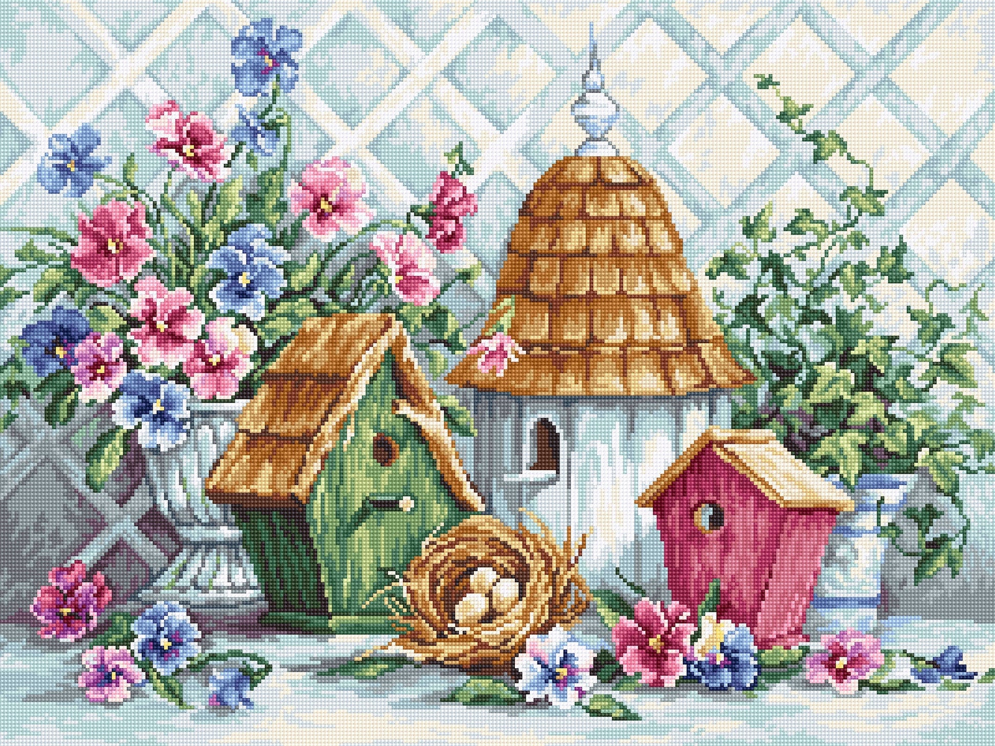 Cross Stitch Kit Luca-S - Garden Nestin - HobbyJobby