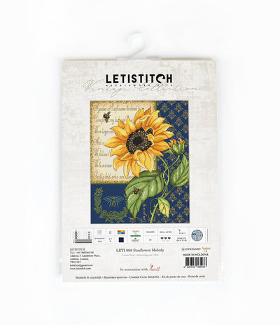 Cross Stitch Kit LetiStitch -  Sunflower Melody - HobbyJobby