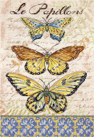 Cross Stitch Kit LetiStitch - Vintage Wings-Le Papillons - HobbyJobby