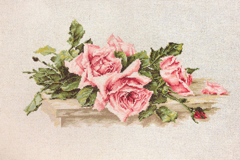 Set de brodat în cruciuliță Luca-S - BL22400 Trandafiri roz