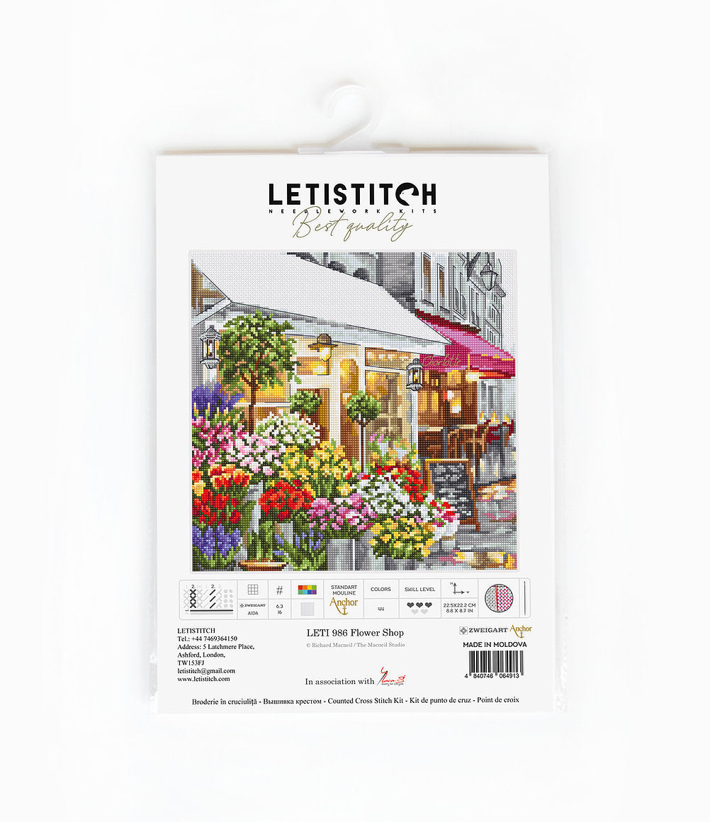 Cross Stitch Kit LetiStitch - Flower Shop - HobbyJobby