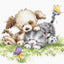 Cross Stitch Kit Luca-S - Dog and Cat with Butterfly - HobbyJobby