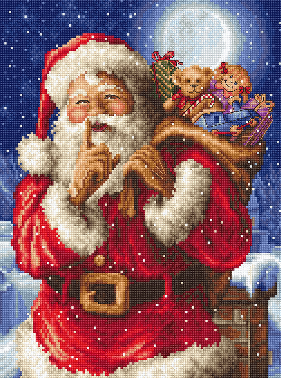 Cross Stitch Kit LetiStitch -  Santa’s secret - HobbyJobby