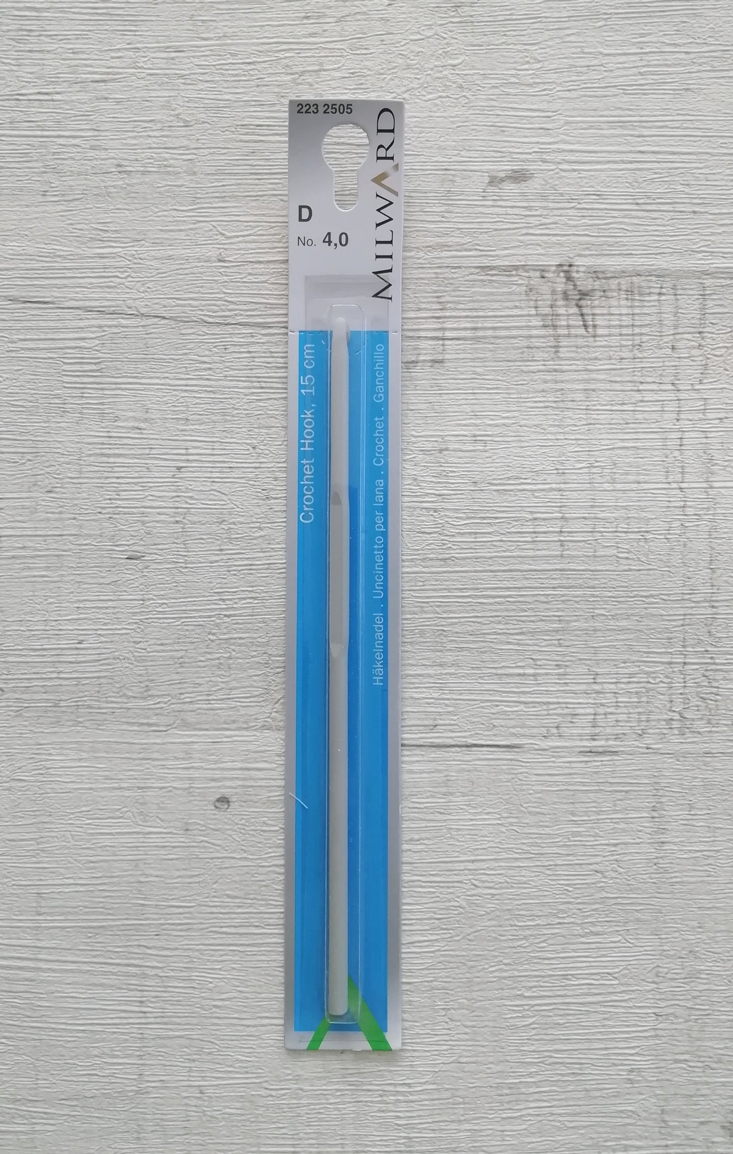 Cârlig de croșetat pentru lână Milward 2232505, aluminiu, 15cm / 4mm