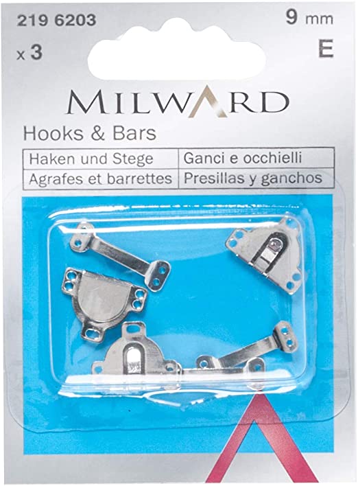 Dispozitive de fixare MILWARD Cârlige și bare, argintiu, 9 mm