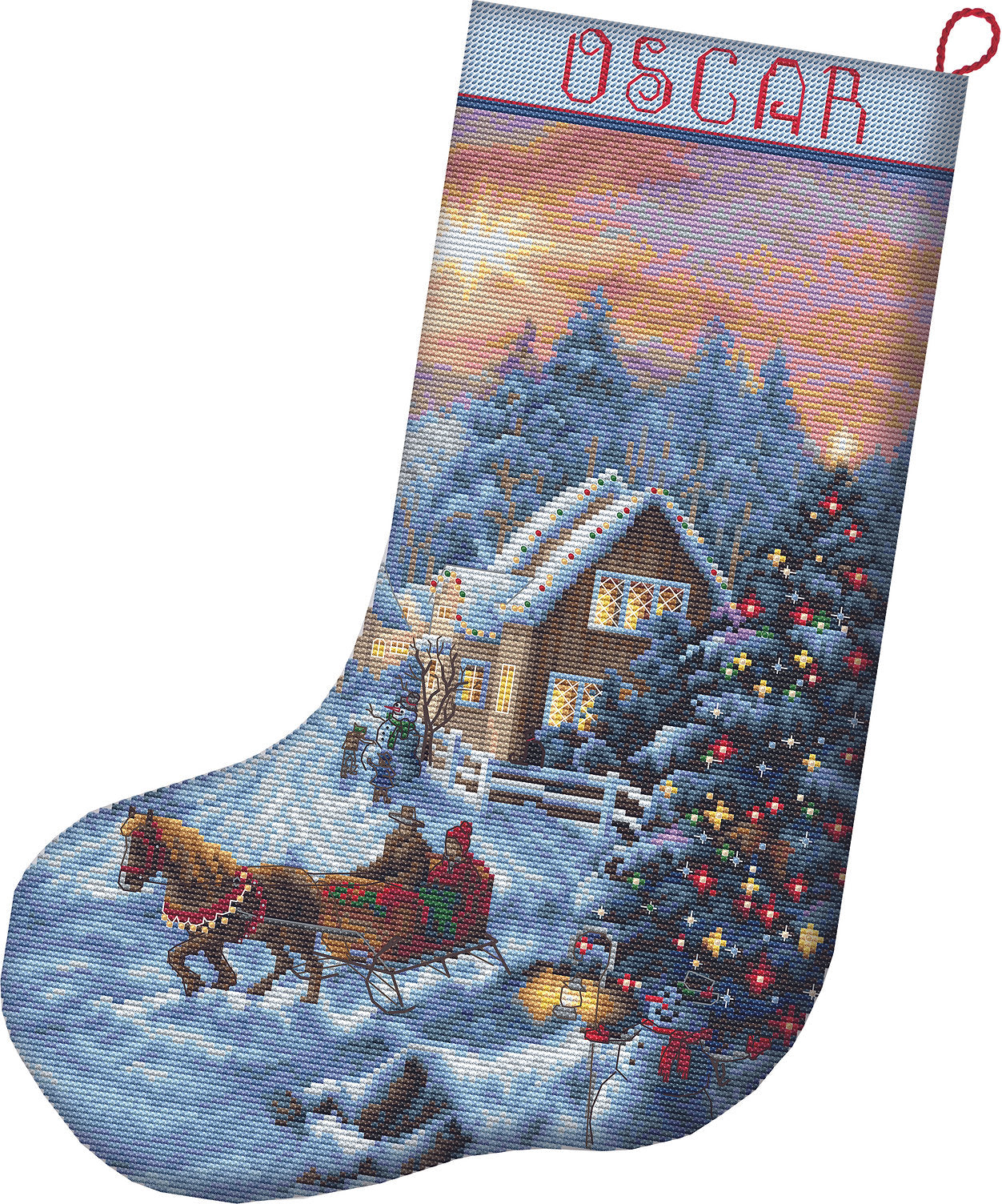 Cross Stitch Kit LetiStitch - Christmas Eve Stocking - HobbyJobby