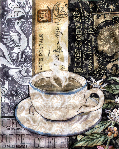 Cross Stitch Kit LetiStitch -  Lion Coffee C - HobbyJobby